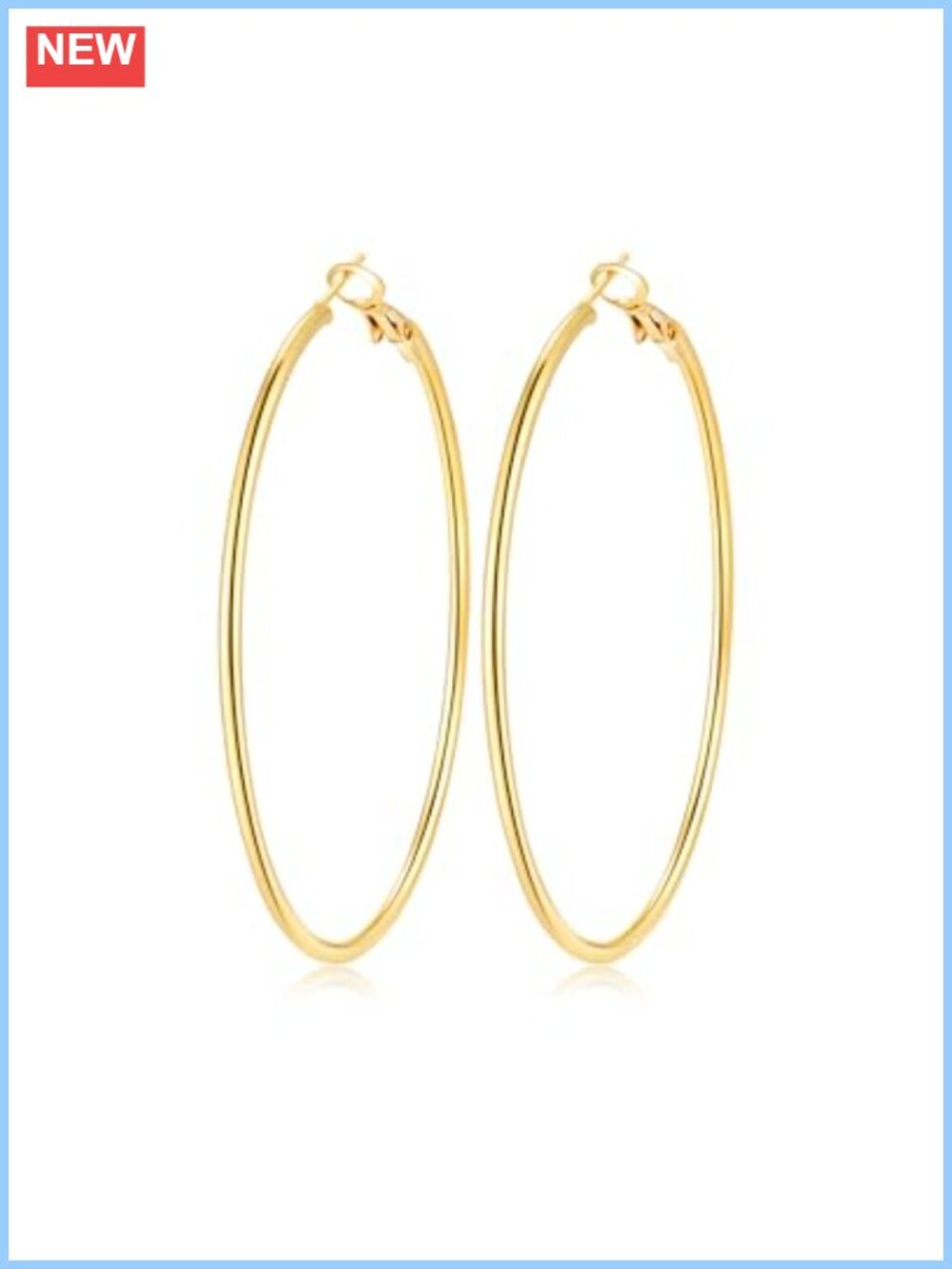 Hypoallergenic Stainless Steel Thin Big Hoop Earrings for Women 60mm